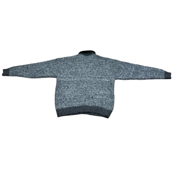 Vintage Wool Knit Cardigan Gray Embroidered Women's Jacket XL - Picture 4 of 6